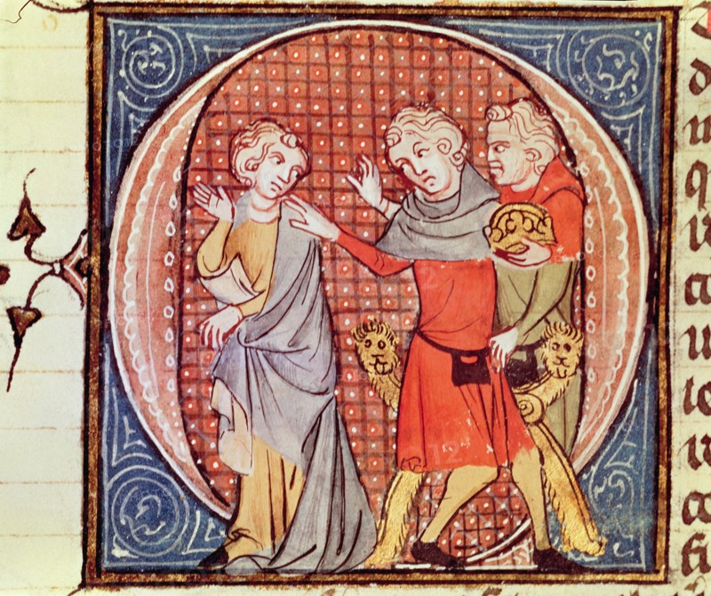 The Emperor Otto IV (1209-1218) was deposed by Pope Innocent III (1198 - 1216). Miniature in 'His?