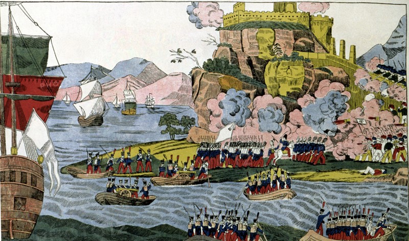 Holy War against France, taking of Algiers by the French, landing and entrance of the troops into?