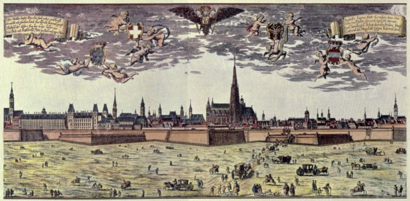View of the city of Vienna before the Turkish siege of 1683.