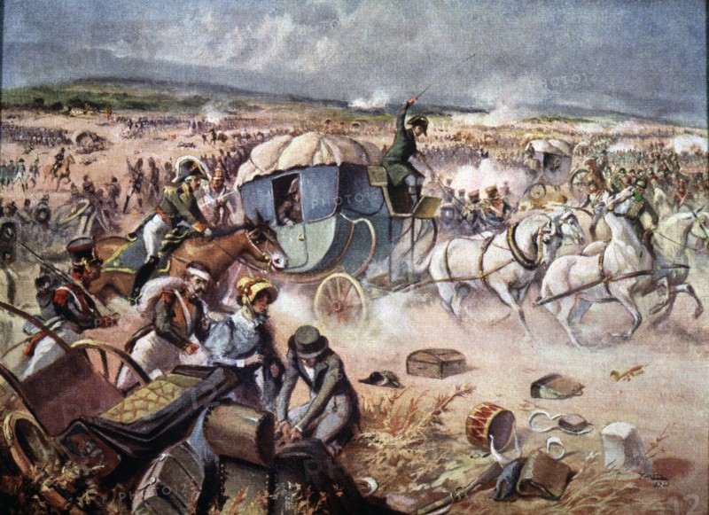 War of Independence, French retreat with King Jose Bonaparte after being defeated at Vitoria on J?