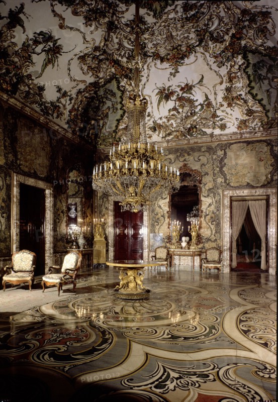 View of the Gasparini Room in the Royal Palace of Madrid, held in tribute to Italian composer Fra?