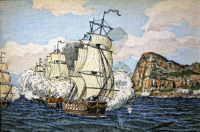 Siege and loss of Gibraltar besieged by the English fleet led by Admiral Rooke on August 4, 1704.