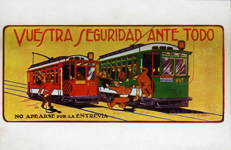 Advertising postcard published by the Compañía de Tranvías de Barcelona during the 1929 Internati?