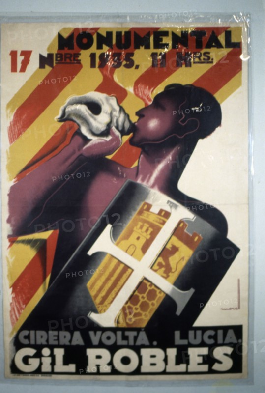 Second Republic (1931-1939), poster of the electoral campaign advertising a rally in which Gil Ro?