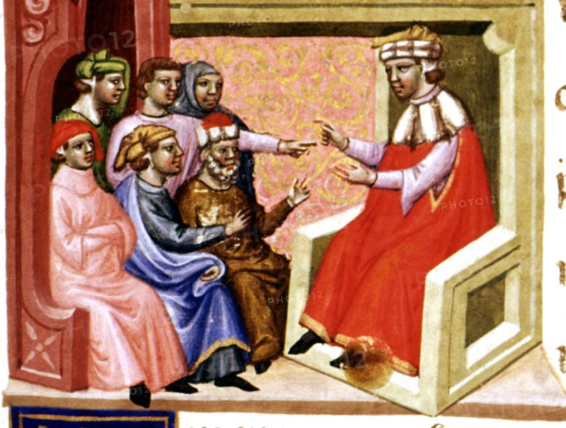 Miniature in 'Codex Justinian Institutiones Feodorum et Alia', illuminated manuscript, c. 1300, d?
