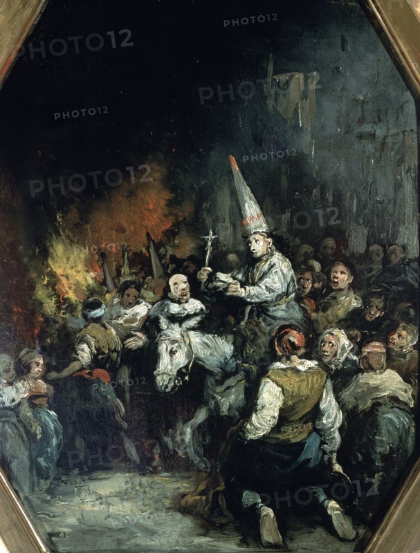 Oil representing 'Condemned by the Inquisition'.