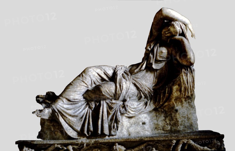 Sleeping Ariadne', daughter of Minos and Pasiphae, Greek Sculpture copy of an Hellenistic original.