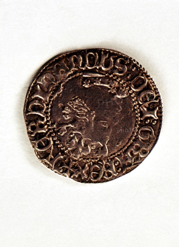 Head of a coin of one-cruzado in silver, from the reign of Ferdinand I of Antequera (1412-1416), ?