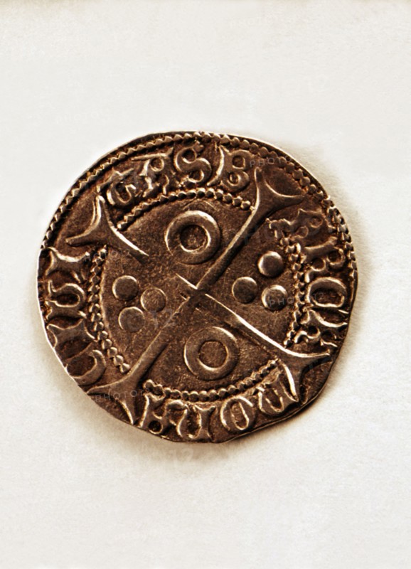 Reverse of a coin of one-cruzado in silver, from the reign of Ferdinand I of Antequera (1412-1416?