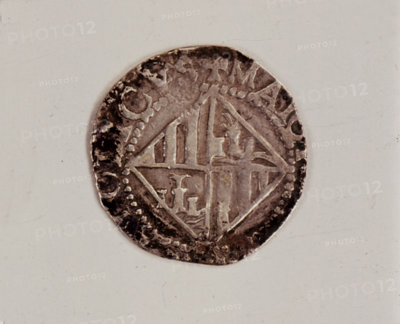 Reverse of a one-real coin in silver, during the reign of Philip III, found in Majorca.