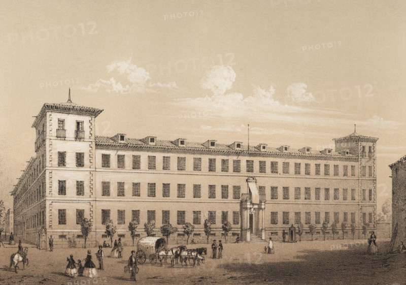 Old Seminary of Nobles, later transformed into the Military Hospital, engraving, 1870.