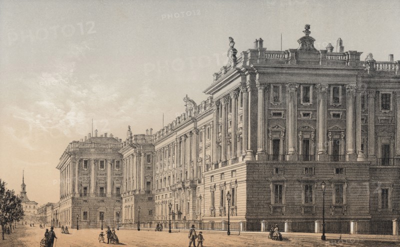 Royal Palace, also called East Palace, started by Philip V in 1738 and finished in 1755, the offi?