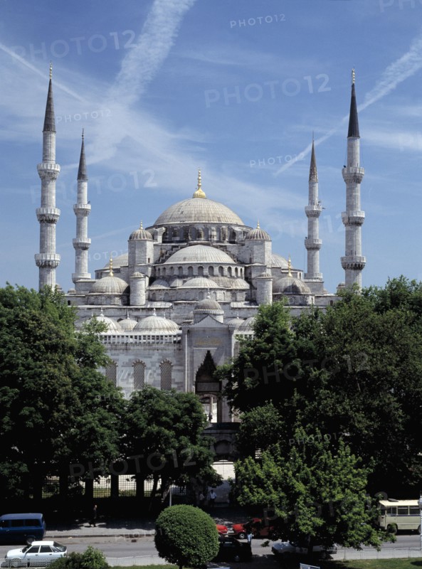 Exterior view of the Blue Mosque in Istanbul.
