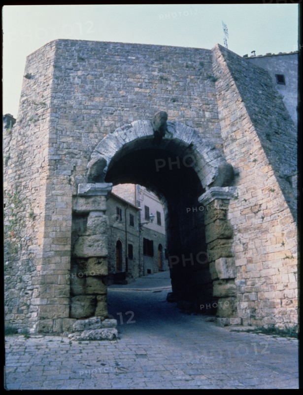 Etruscan Gate, entrance to the city in Volterra.