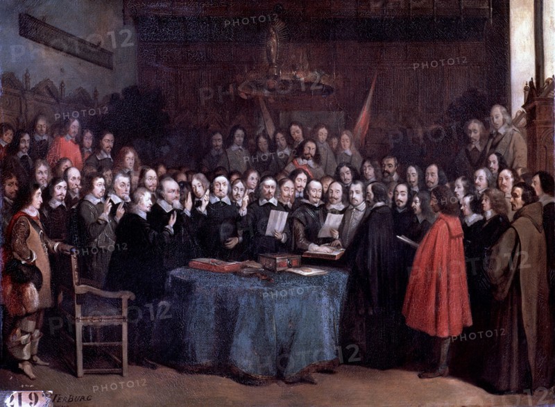 Treaty of Münster (1648), Preliminary of the Peace of Westphalia, which ended the Thirty Years War.