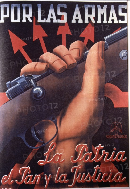 Spanish Civil War (1936-1939), poster 'Por las armas' (For weapons), original by Cabanas, publish?
