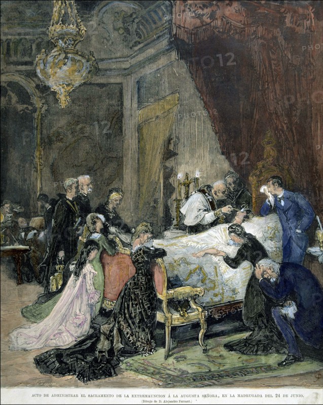 Funeral chapel of Queen Maria of Mercedes Orleans at the Royal Palace,' Alejandro Ferrant drawing?