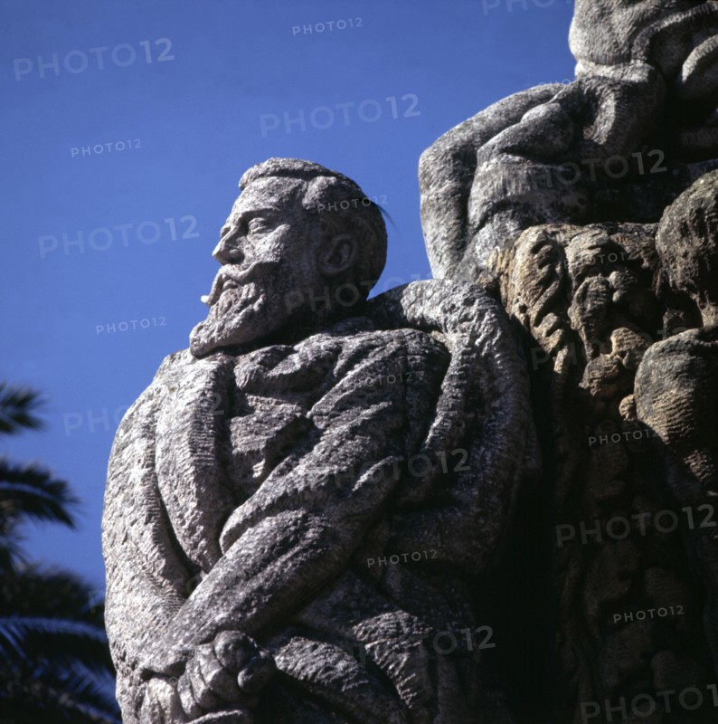 Monument in La Coruna dedicated  to Manuel Curros Enriquez (1851-1908), Spanish poet.