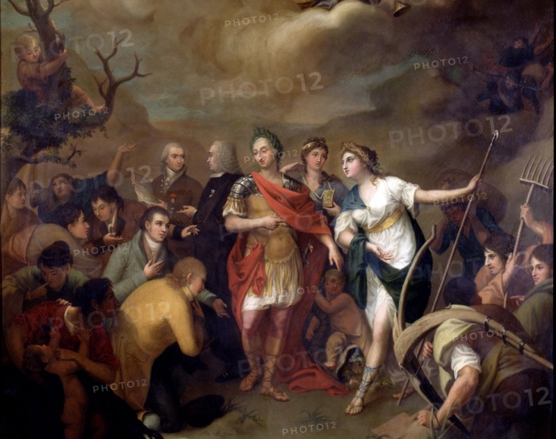 'Giving the land to settlers of Sierra Morena' Carlos III (1717-1788), King of Spain.