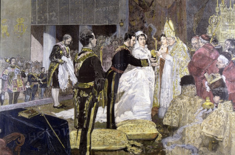 Marriage with Maria Mercedes of Orleans and Bourbon', Alfonso XII, King of Spain (1857-1885), eng?