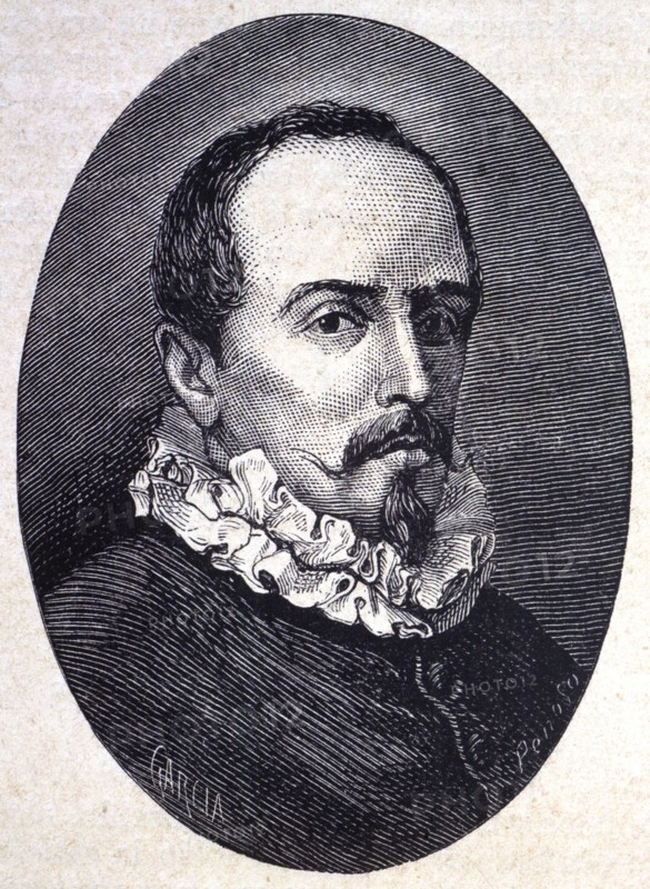 Juan Ruiz de Alarcon y Mendoza (1581-1639), Spanish dramatist, engraving 1878.