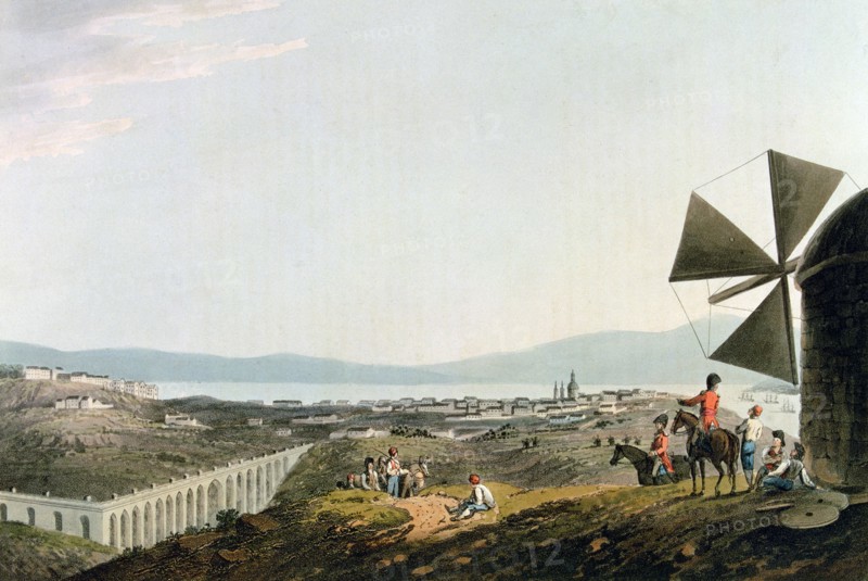 Alcantara Aqueduct in Lisbon, drawing, 1812.