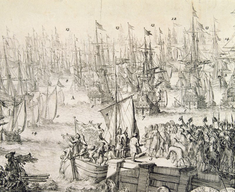 Embarkation to England on 11th November 1688 of William III (1650 - 1702), called William of Oran?