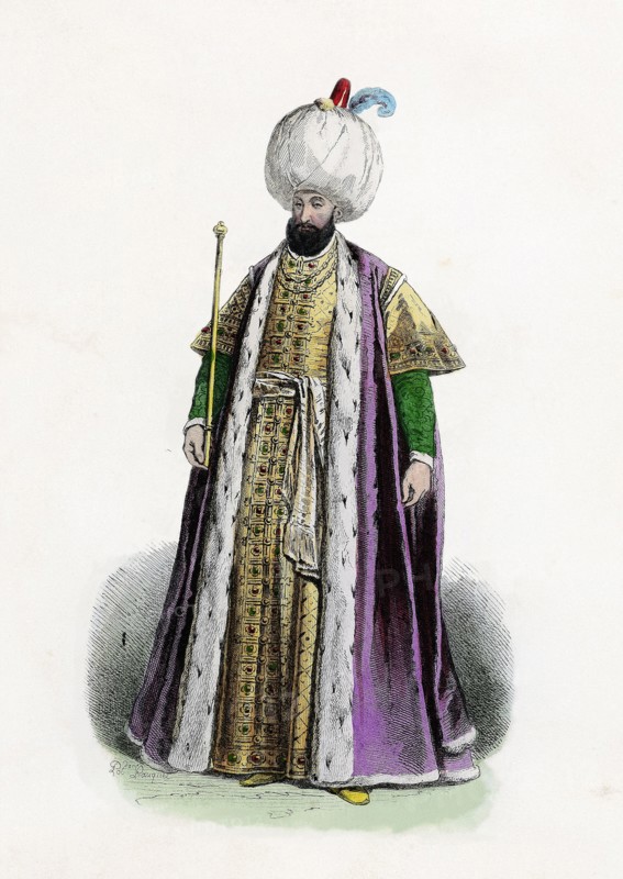 Selim II or Salim II (1524-1574). Ottoman Sultan, engraving, 1870.