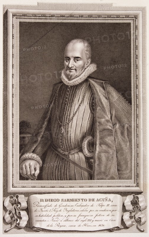 Diego Sarmiento de Acuña (m. 1626), Spanish politician and ambassador of Felipe III, engraving of?