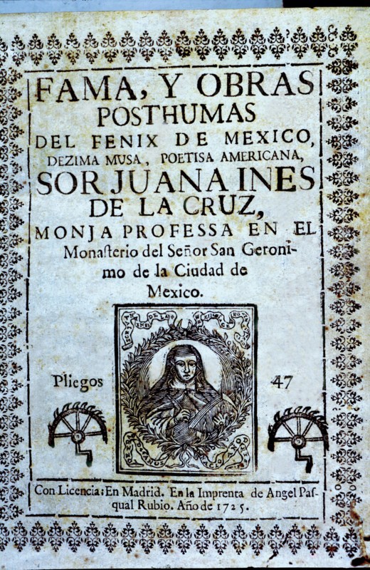 Cover of the work 'Fama y obras póstumas' (Fame and posthumous works) by Sor Juana Ines de la Cru?