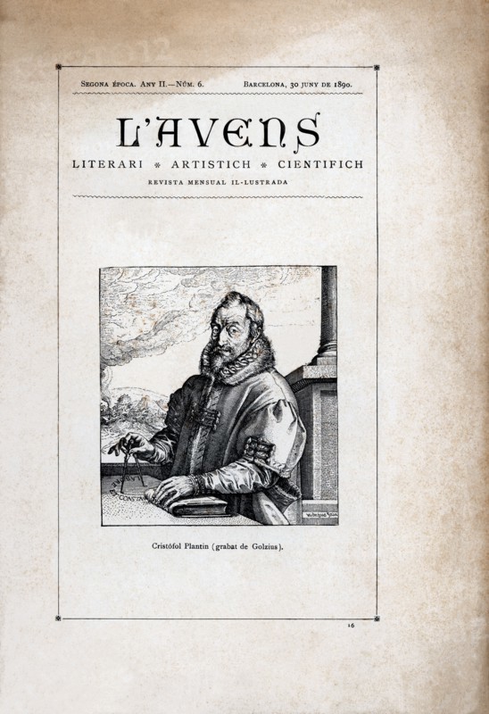 Cover of the illustrated monthly magazine 'L'Avens', number 6, June 30, 1890, published in Barcel?