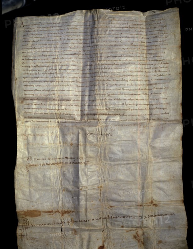 Decree of the Synod of Agde, parchment document, dated 907.