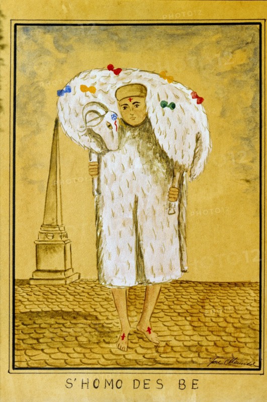 S'Homo des be' colored engraving, character of the feasts of St. John in Ciutadella, plays a key ?