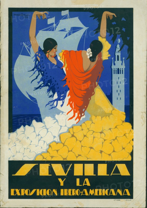 Poster published in the journal for the Ibero-American Exhibition of 1929-30, Seville. Drawing by?