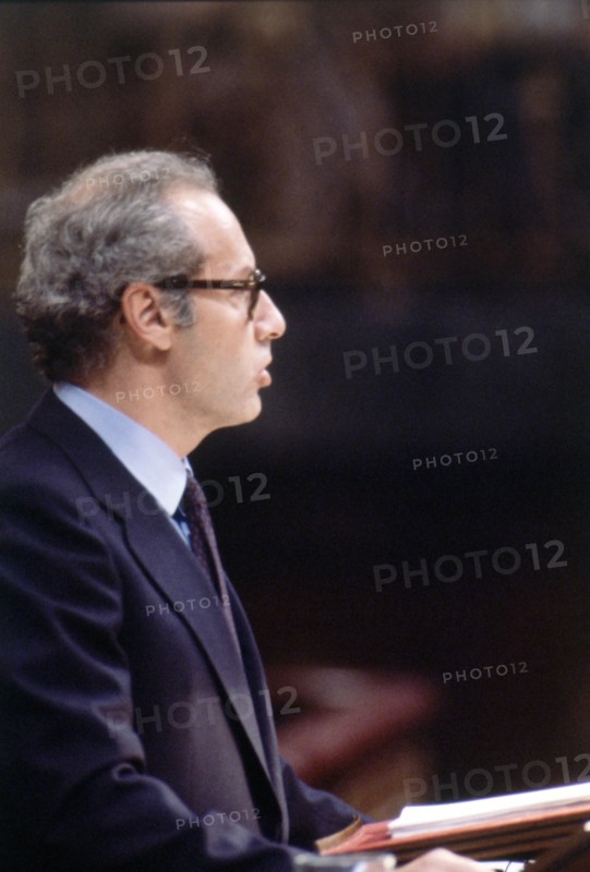 Miguel Boyer (1939 -), socialist politician, portrait 1983.