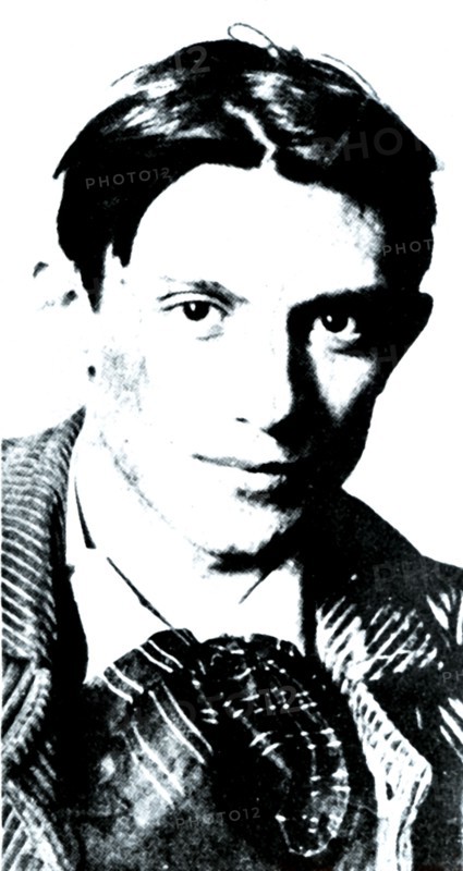 Pablo Ruiz Picasso (1881-1973), Painter from Malaga, at the age of 33, press photography of 1914.
