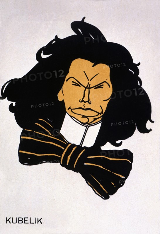 Jan Kubelik (1880-1940), Czech violinist and composer, caricature by BON, Romà Bonet Sintes (1886?