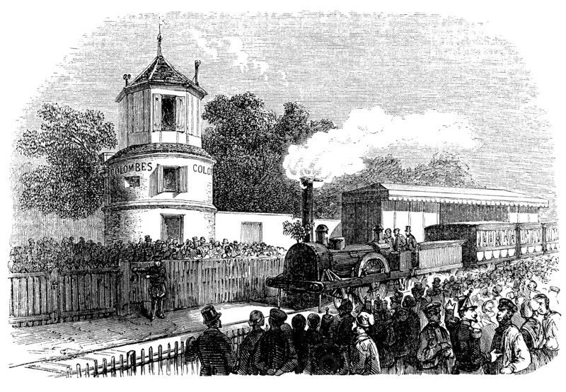 Opening of the railway line from Asnieres to Argenteuil (France), four kilometers, on April 27, 1?