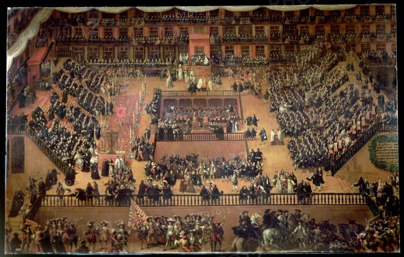 Auto-da-fe in the Plaza Mayor in Madrid, 1683.