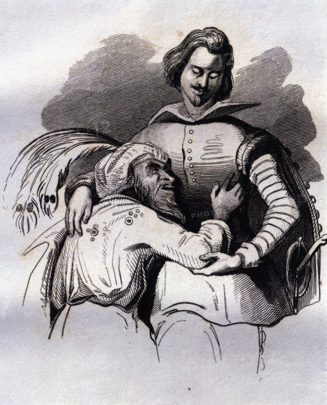 Engraving in the book 'Despedida del Diablo Cojuelo' (Farewell of the Cojuelo Devil) by Luis Vele?