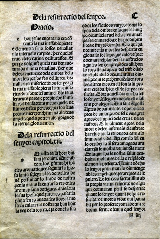 Page from the book 'Lo Quart del Cartoixà' (The Fourth of the Cartoixa), printed in Valencia in 1?