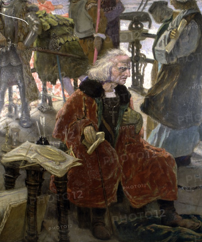 Return of Columbus' detail of an oil, 1924, Christopher Columbus (1451-1506) Italian navigator in?