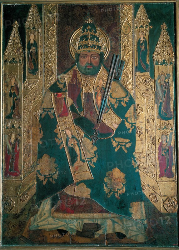 Benedicto XIII, alleged portrait of the antipope called Pedro de Luna who is representing San Pet?