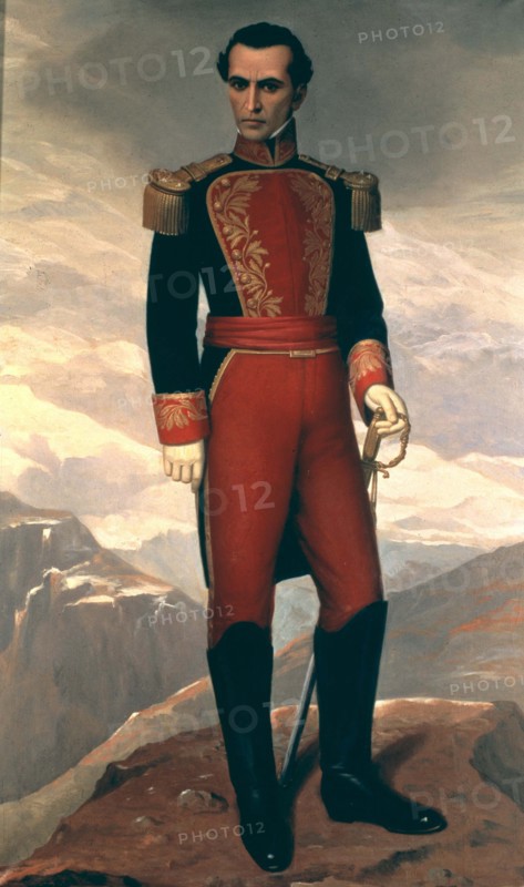 Simon Bolivar 'The Liberator' (1783-1830), military and hero of the American Revolution.