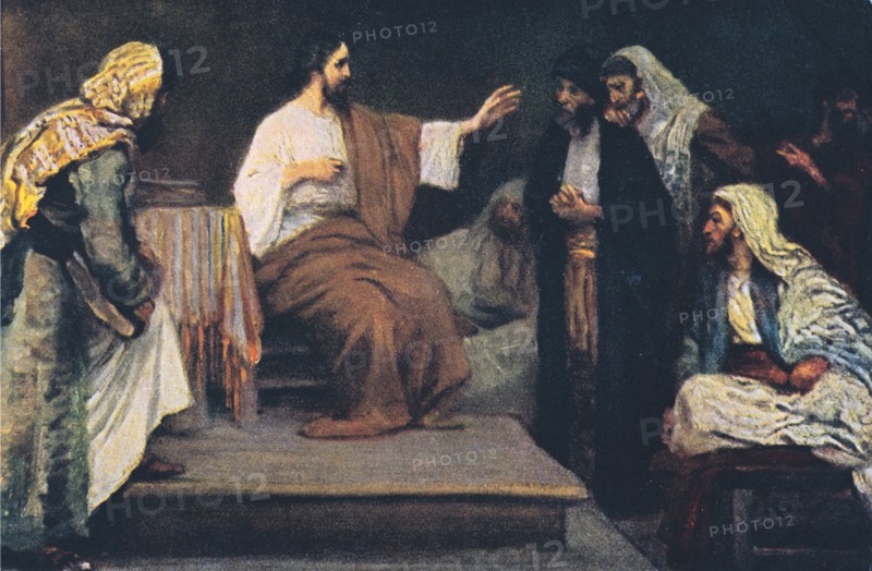 Jesus preaching in Nazareth.
