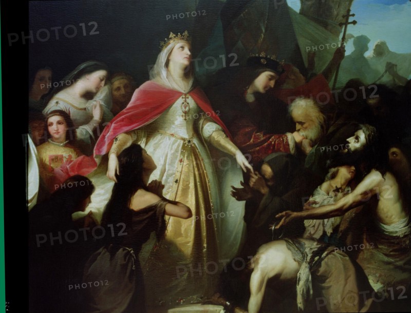 The Catholic Monarchs receiving the Christian captives in the conquest of Málaga, oil, 1837, detail.