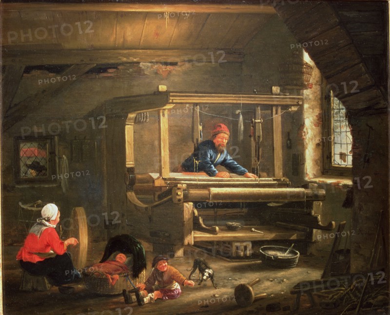 The shop of a weaver, oil, 1656.