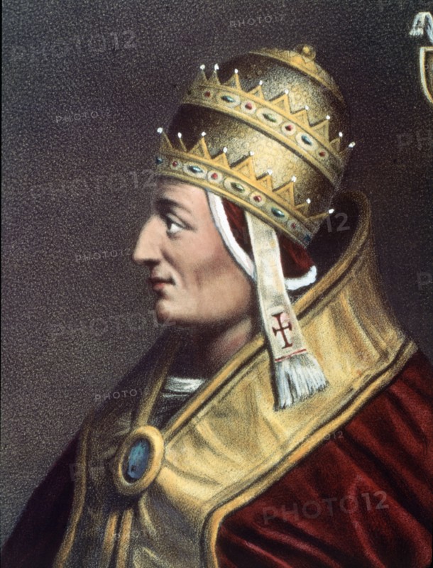 Innocent III (1160-1216), Pope (1198-1216), Lithograph ob 'History of the Council', 1870.