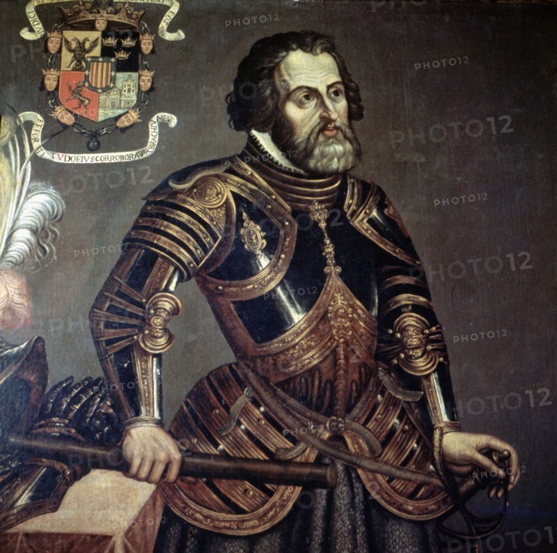 Hernán Cortés (1485-1547), Spanish conqueror.