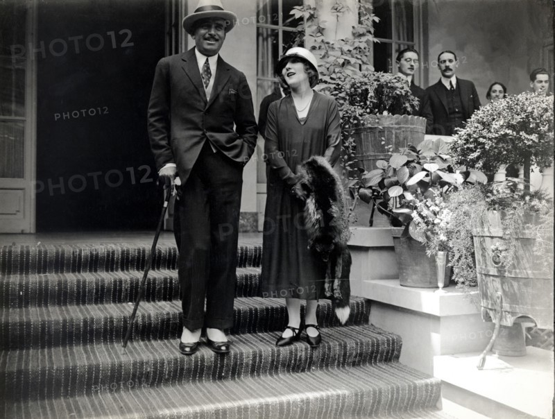 Mary Pickford (1893-1979), film actress born in Canada, with her husband Douglas Fairbanks, also ?
